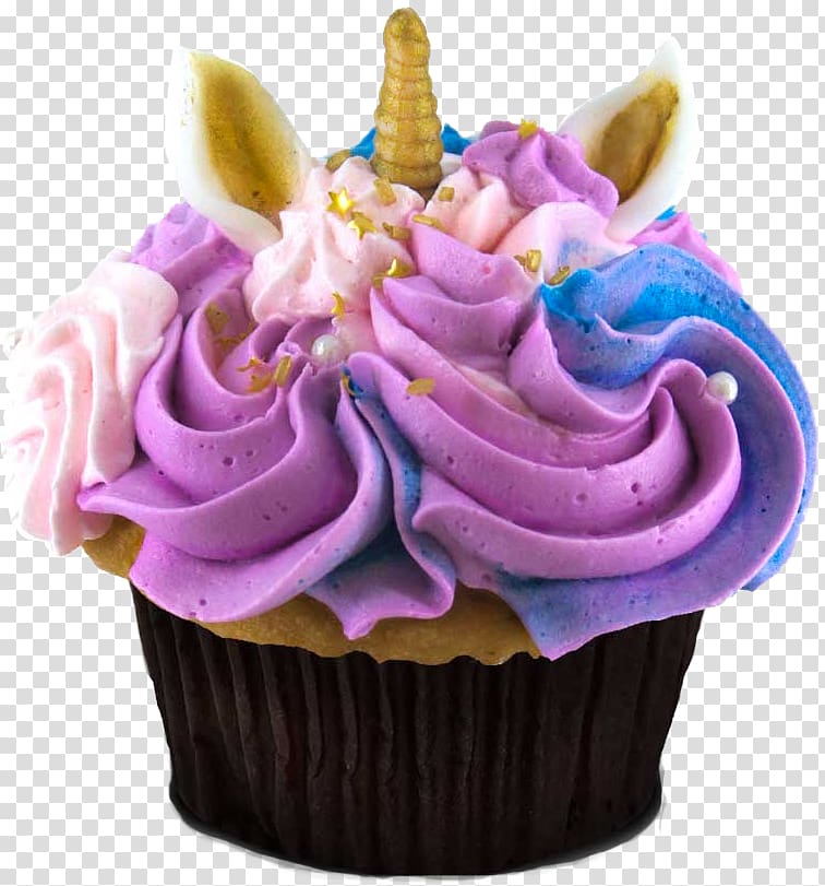 Cupcake Muffin Cake decorating Buttercream Unicorn, unicorn transparent background PNG clipart