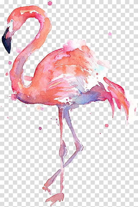 Poster Watercolor painting Art Flamingo, painting transparent background PNG clipart