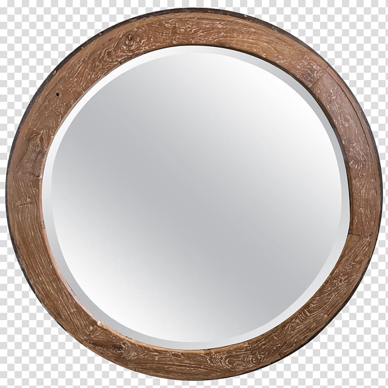 Mirror Oval, Teak wood transparent background PNG clipart