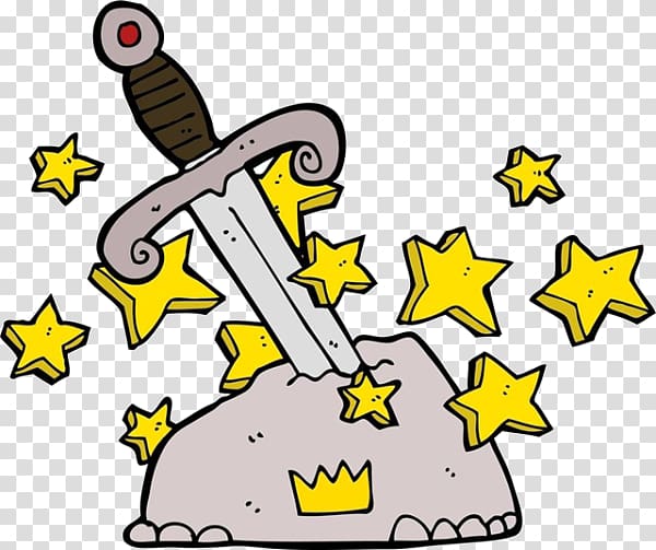 King Arthur Cartoon Magic sword , Cartoon star sword transparent background PNG clipart