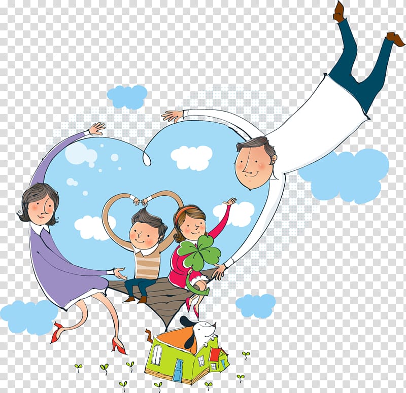 Gyeonggi Province Estudante Ministry of Education School, Hand drawn happy family of four transparent background PNG clipart