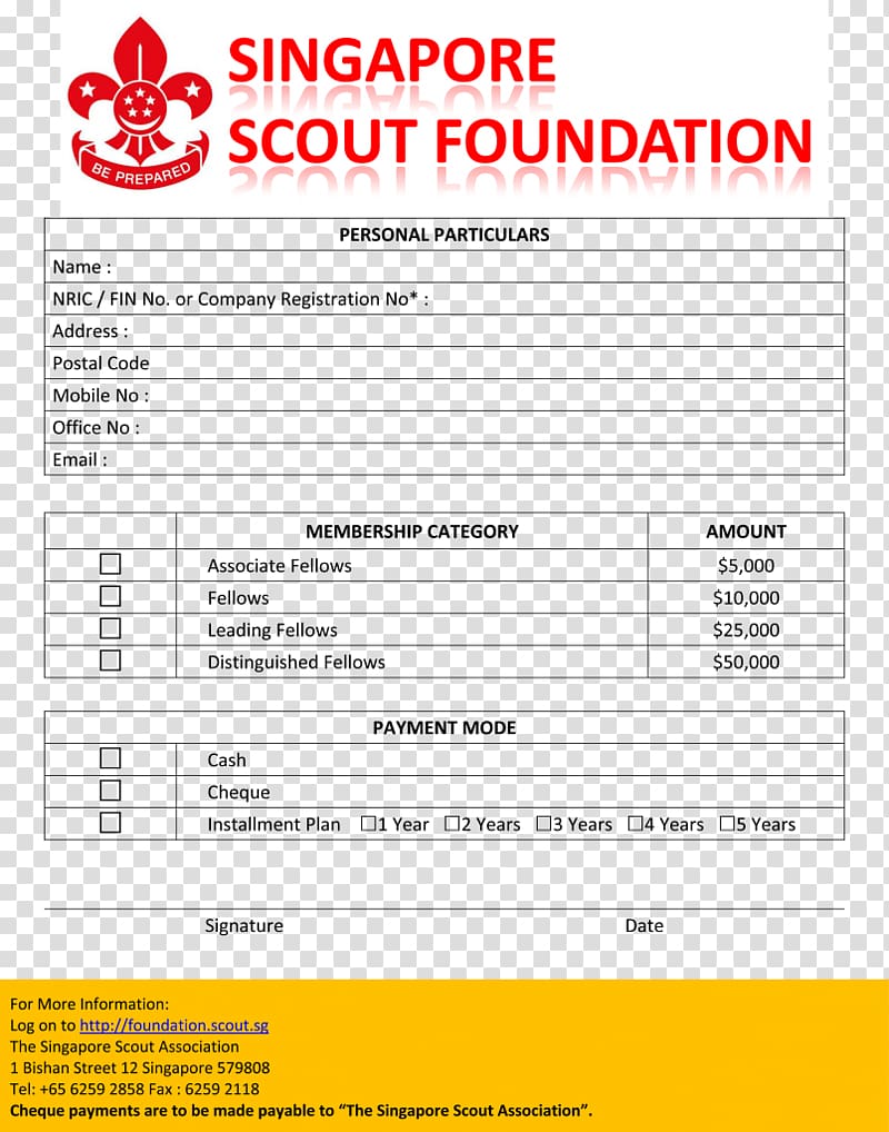 Document Form Singapore Scout Association Application for employment, scouts transparent background PNG clipart