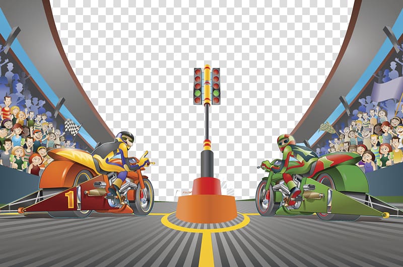 Cartoon Drawing Motorcycle racing Illustration, Motorcycle race illustrations transparent background PNG clipart