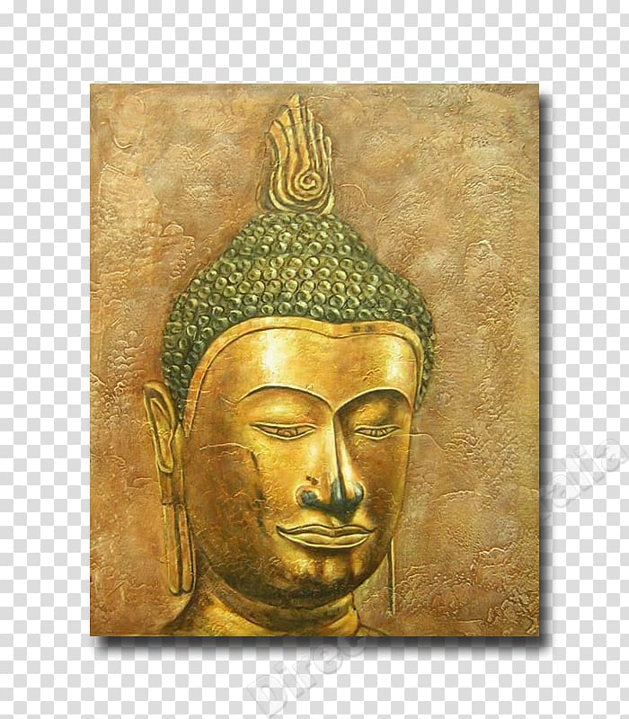 Oil painting reproduction Portrait, golden buddha transparent background PNG clipart