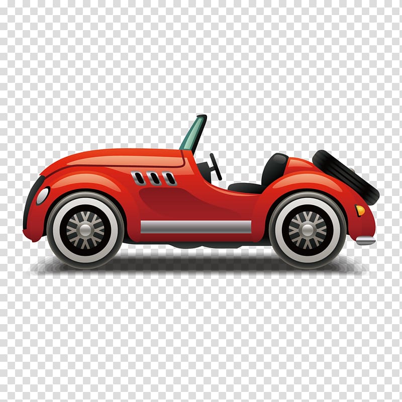 Sports car Automotive design, open-top sports car, classic red convertible coupe illustration transparent background PNG clipart