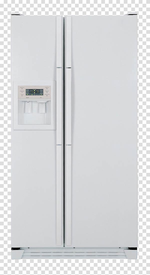 Internet refrigerator Home appliance Samsung, White simple and intelligent double open the door refrigerator transparent background PNG clipart