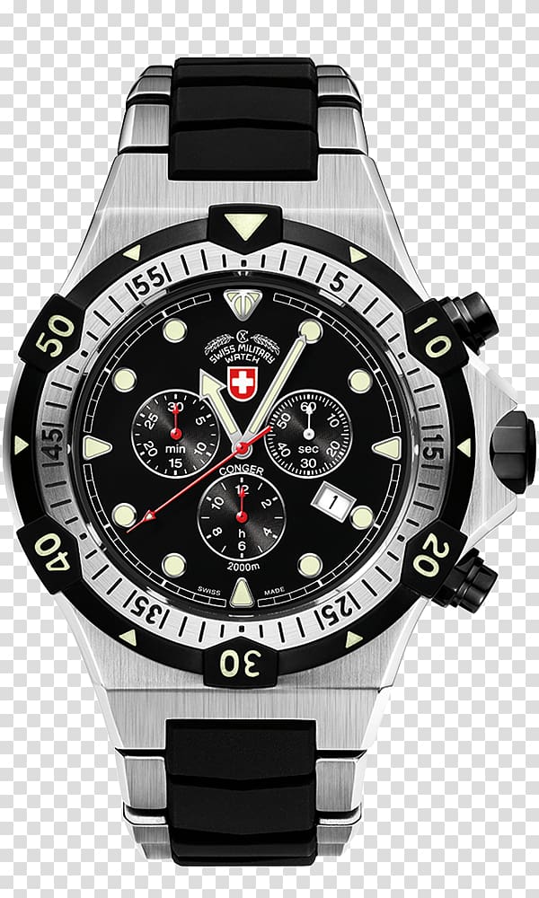 Military watch Chronograph Swiss Armed Forces, luminous butterfly transparent background PNG clipart