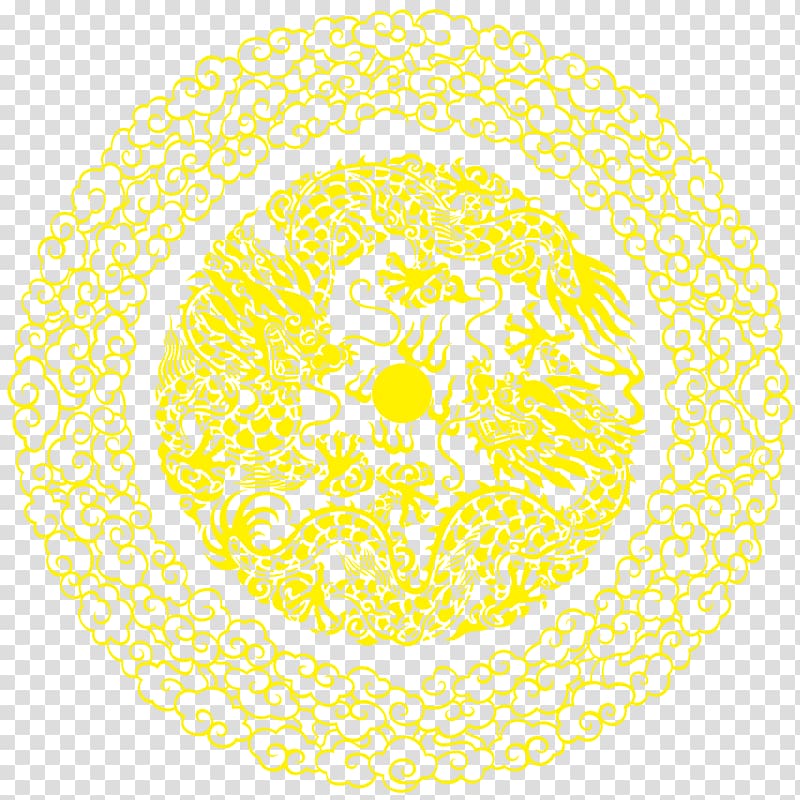 Circle Area Organism Pattern, Yellow Chinese wind pattern transparent background PNG clipart