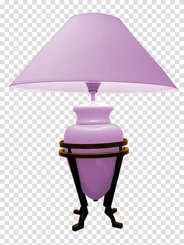 Light Lampe de bureau Table, Purple cartoon hand-painted lamp transparent background PNG clipart