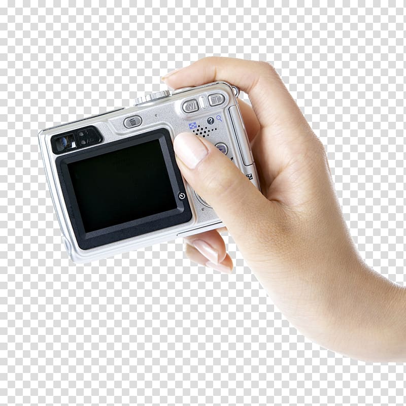 Digital camera Video camera, Free hand-held camera to pull material transparent background PNG clipart