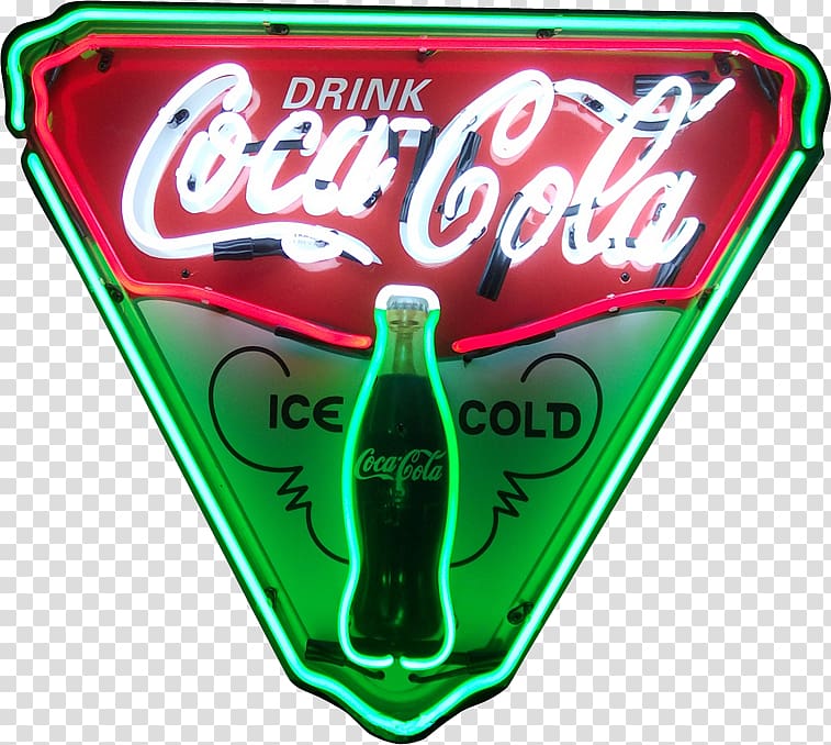 Fizzy Drinks Coca-Cola Neon sign Neon lighting, retro remember history transparent background PNG clipart