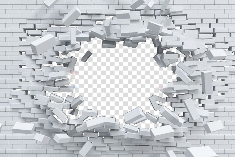 blasted brick wall transparent background PNG clipart