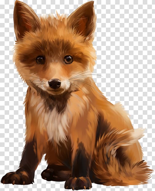 Red fox Watercolor painting, Renard transparent background PNG clipart