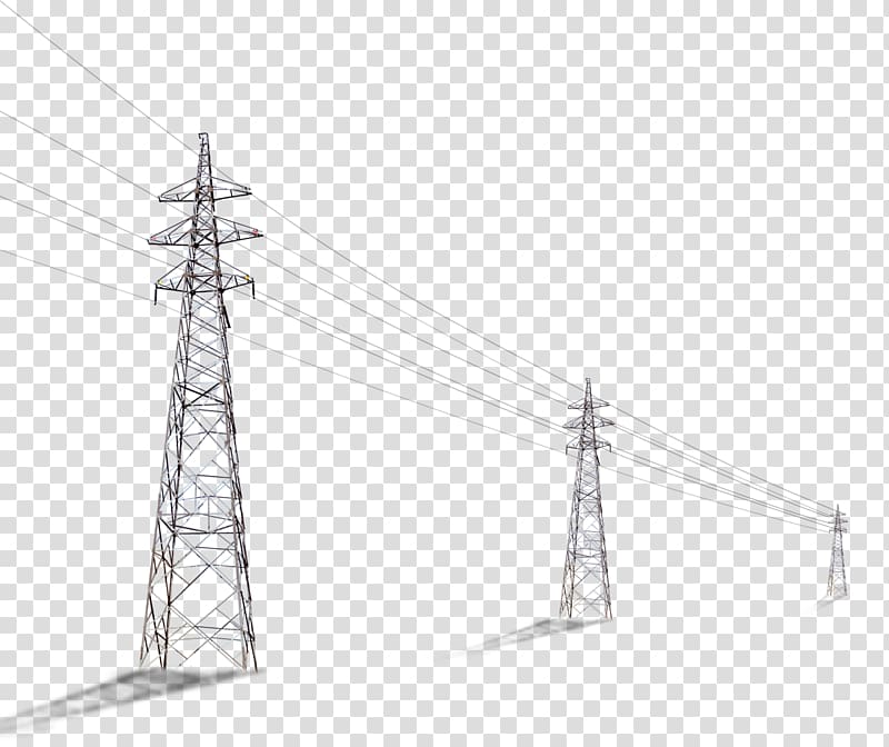 three network towers , Utility pole Column High voltage Computer file, telephone pole transparent background PNG clipart