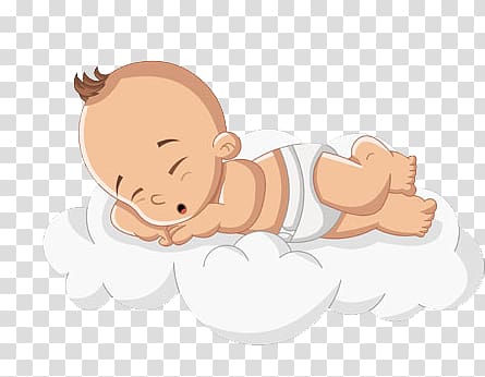 baby sleeping on the clouds transparent background PNG clipart