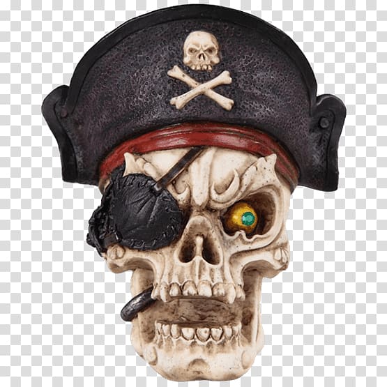Skull Head Piracy Bone Skeleton, Captain Pirate transparent background PNG clipart