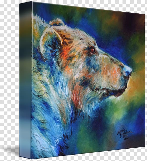 Watercolor painting Abstract art Grizzly bear, Abstract Animal transparent background PNG clipart