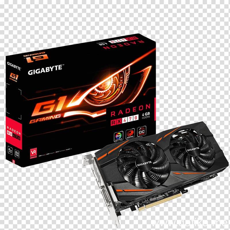 Graphics Cards & Video Adapters AMD Radeon RX 580 AMD Radeon RX 570 Gigabyte Technology, Strix transparent background PNG clipart