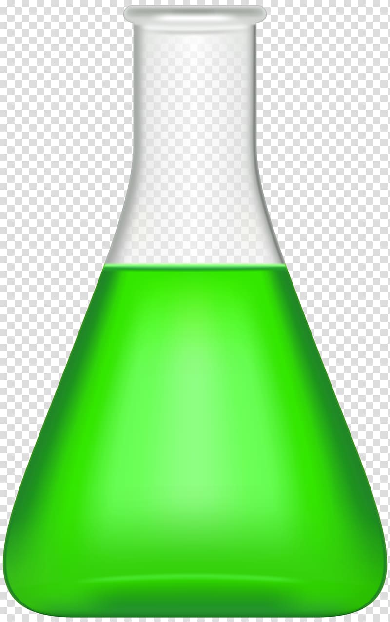 laboratory flask with green liquid illustration, Limiting reagent Chemical substance Chemical reaction, Flask Green transparent background PNG clipart