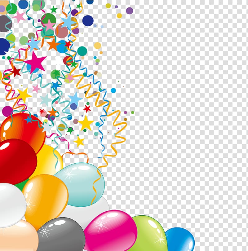 assorted color balloons illustration, Confetti Balloon Party Carnival, Colored balloons element transparent background PNG clipart