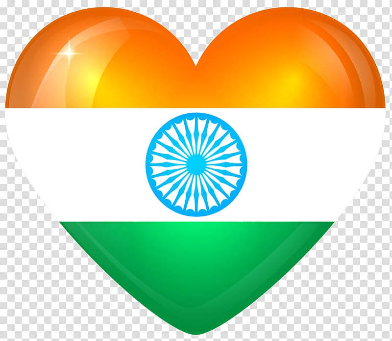 heart-shaped flag of Indian illusration, Flag of India National flag, Indian flag transparent background PNG clipart