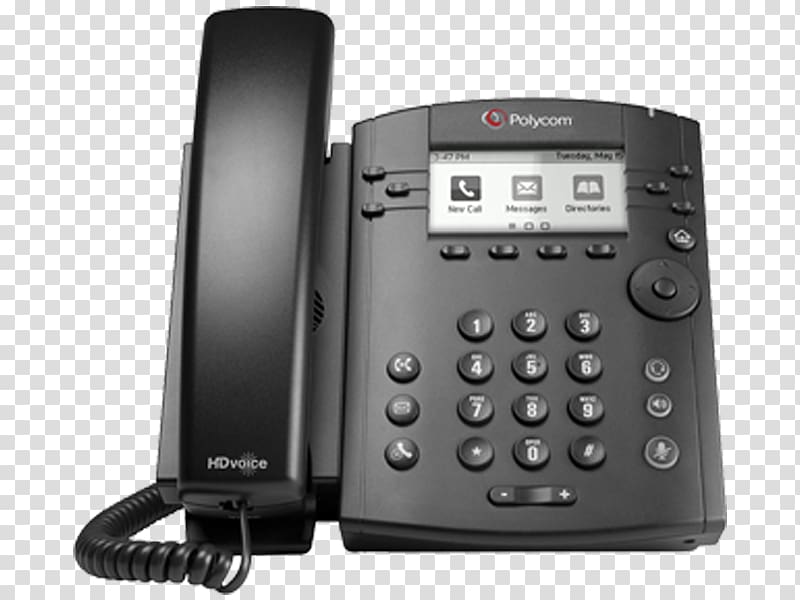Polycom VVX 311 VoIP phone Telephone Business, host power supply transparent background PNG clipart