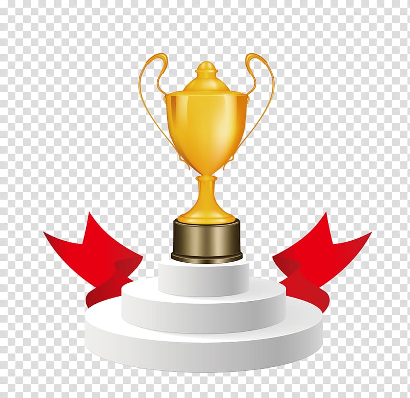 Trophy Cup Award , hand-painted cartoon championship podium gold trophy transparent background PNG clipart