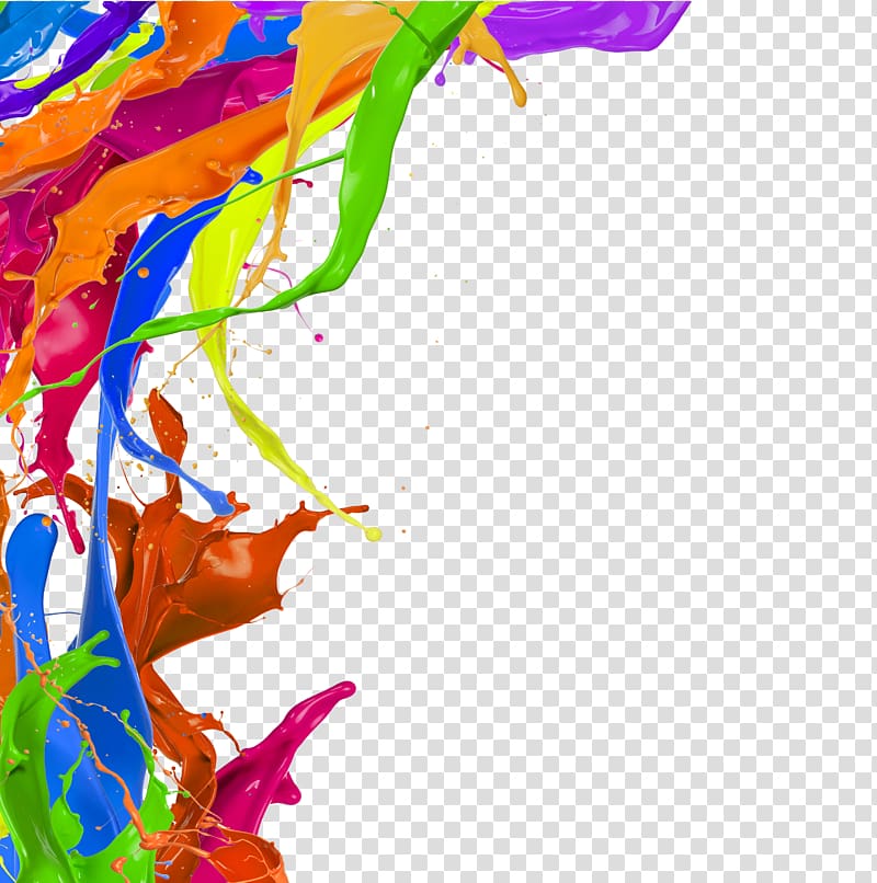 free splash of color pigments pull transparent background PNG clipart