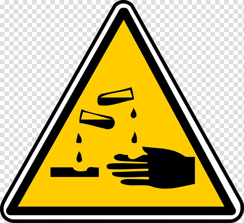 Corrosive substance Corrosion Hazard symbol Acid Chemical substance, Warning Sign transparent background PNG clipart