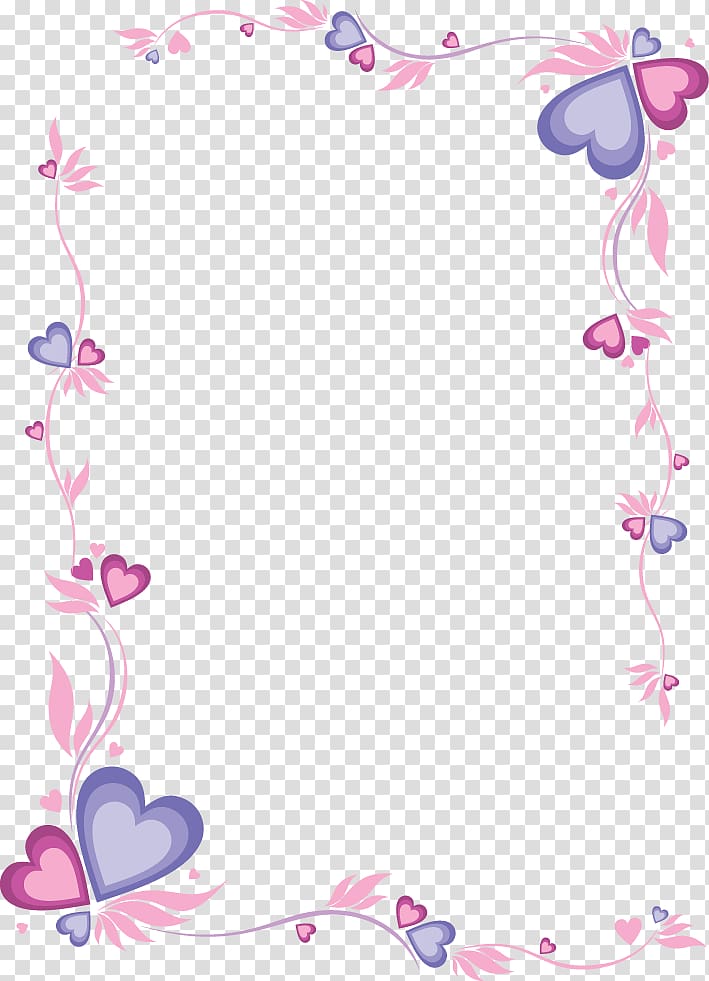 Printing and writing paper Letter, Pink heart-shaped frame, red and purple heart frame transparent background PNG clipart