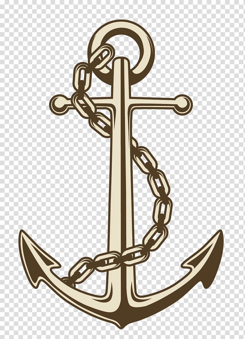 brown anchor illustration, Anchor , painted anchor chains transparent background PNG clipart