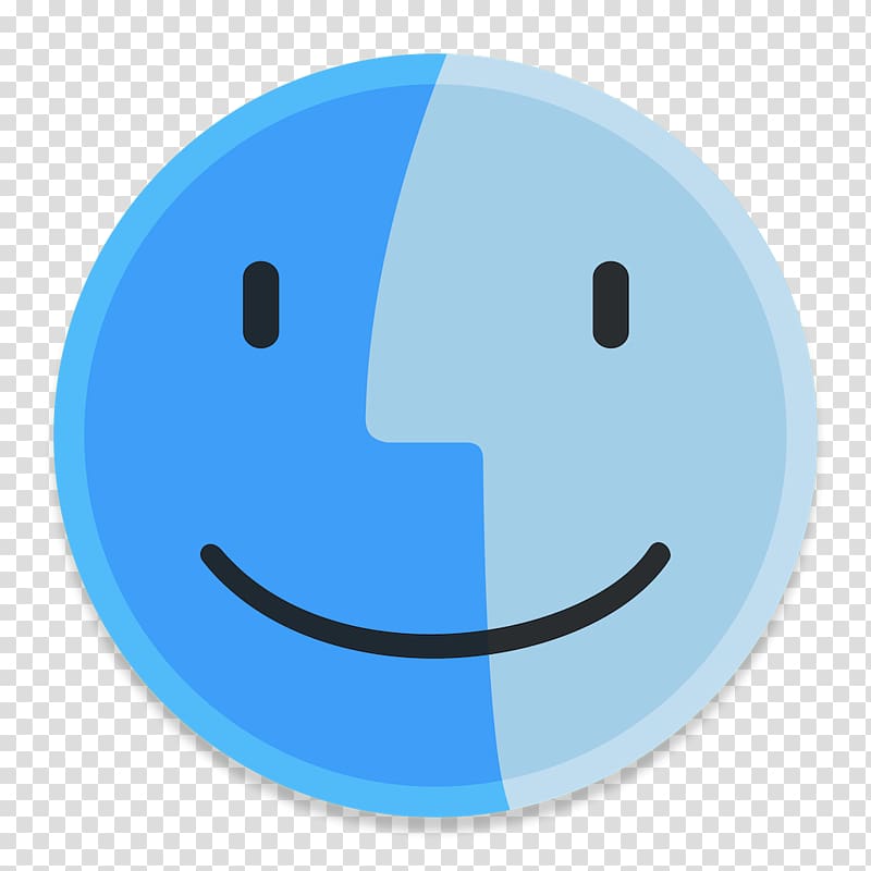 blue emoticon smiley, Finder 1 transparent background PNG clipart