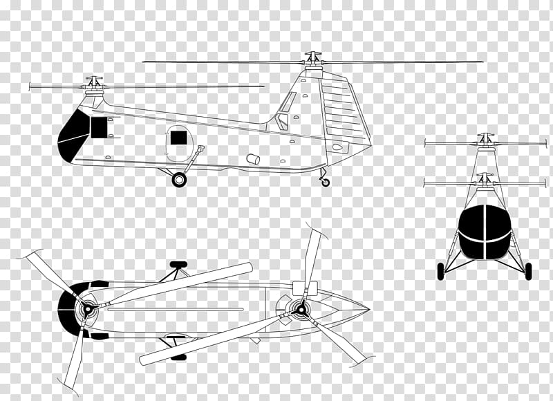 Helicopter rotor Piasecki HUP Retriever Piasecki H-21 Aircraft, helicopter transparent background PNG clipart