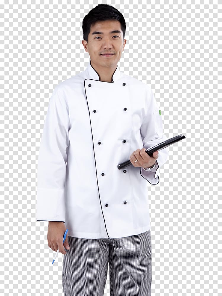 Chef\'s uniform Lab Coats Sleeve, male chef transparent background PNG clipart