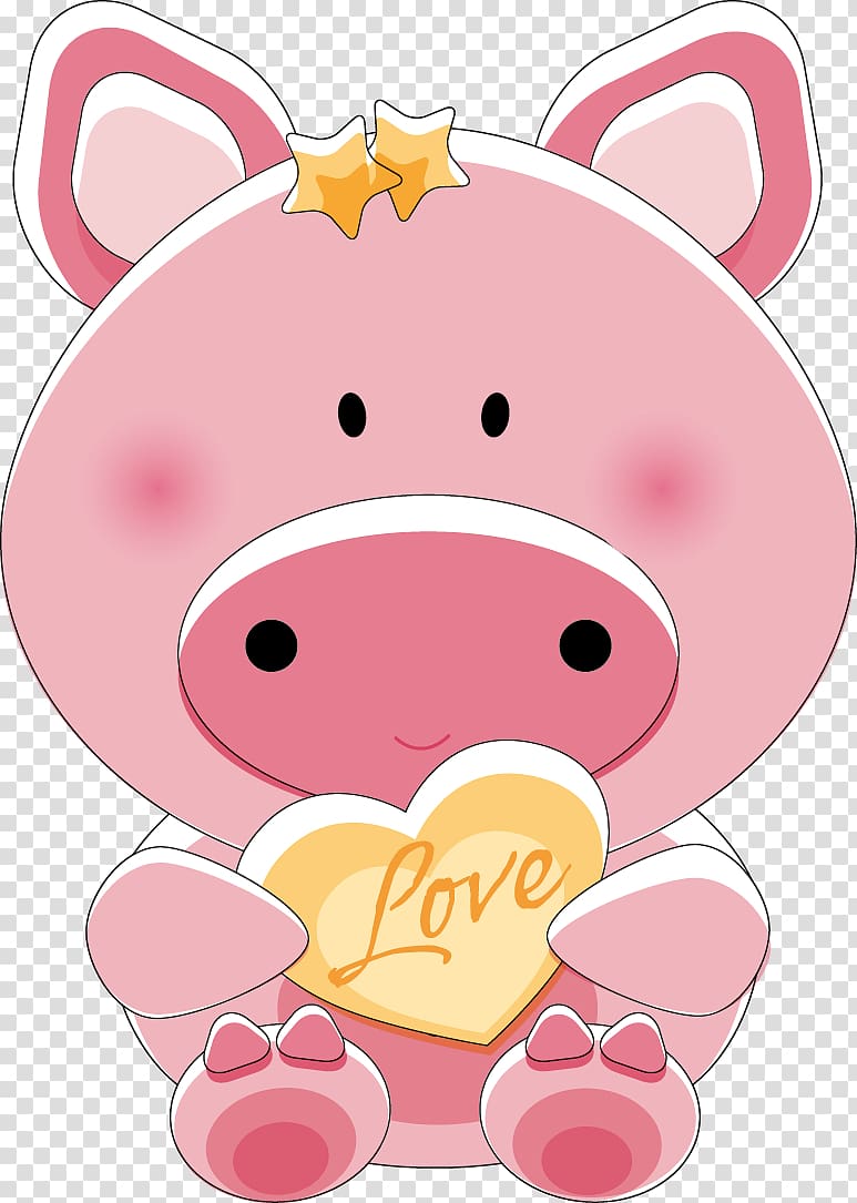 Domestic pig Teddy bear, Cute cartoon animals transparent background PNG clipart