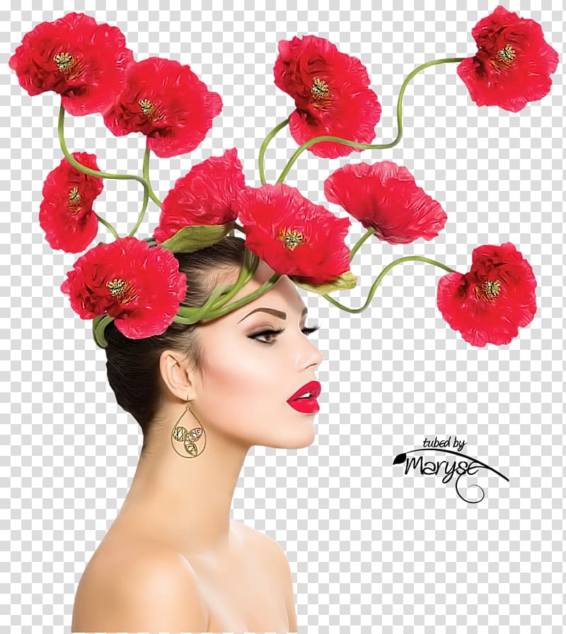 Hairstyle Remembrance poppy Flower, beauty transparent background PNG clipart