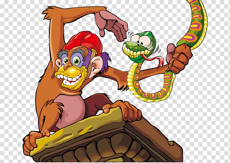 Ape Monkey Chimpanzee , Monkey Snake transparent background PNG clipart