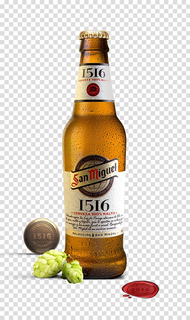 Lager San Miguel Beer Cervezas San Miguel Beer bottle, beer transparent background PNG clipart
