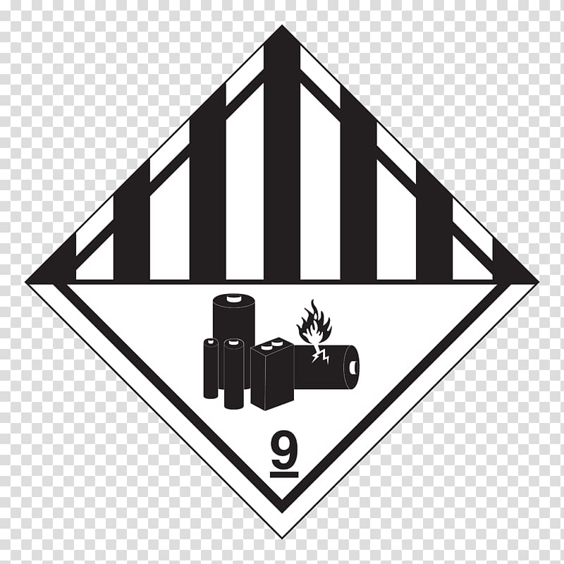 HAZMAT Class 9 Miscellaneous Dangerous Goods Lithium Battery Label