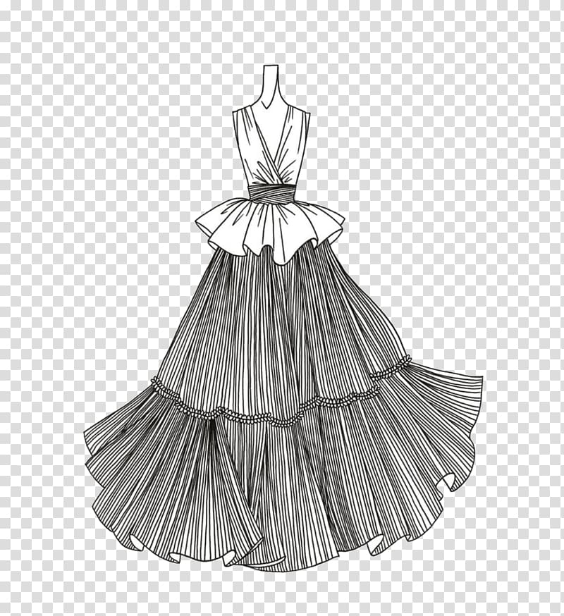 Brouillon Skirt Drawing Dress, Hand-painted dresses transparent background PNG clipart