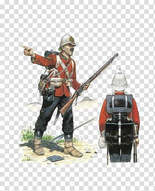 Africa Battle of Isandlwana Anglo-Zulu War Battle of Rorkes Drift Military, Soldiers equipped transparent background PNG clipart