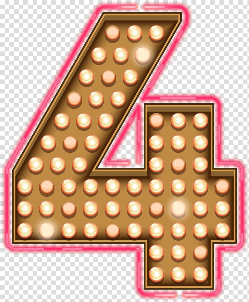 pink number 4 clipart