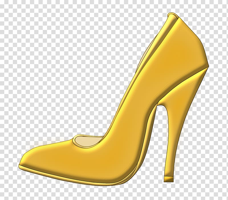Slipper High-heeled footwear Shoe Boot , Yellow high heels transparent background PNG clipart