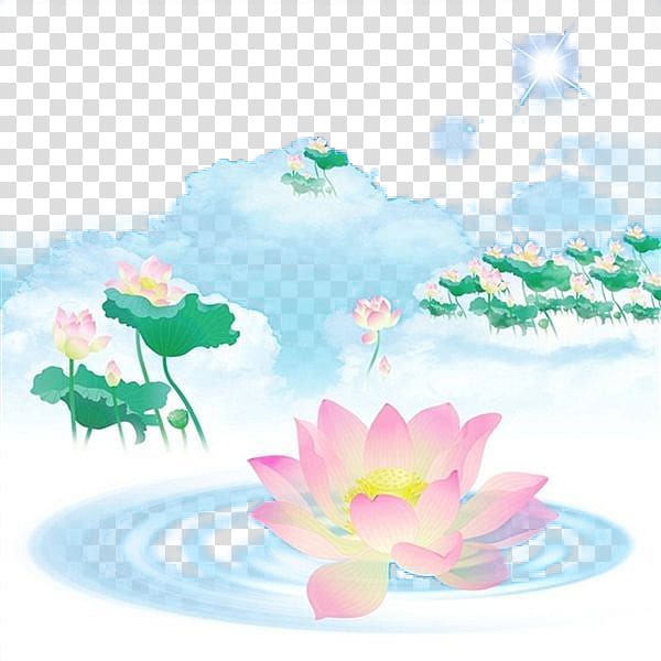 China Falun Gong Nelumbo nucifera , Hand-painted lotus transparent background PNG clipart