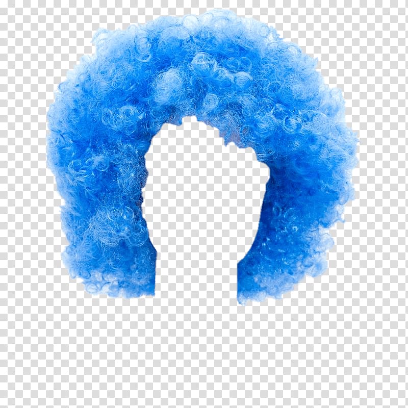 blue throw pillow, Wig Blue Curly transparent background PNG clipart