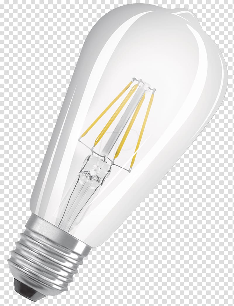 Incandescent light bulb Edison screw LED lamp LED filament, classical shading transparent background PNG clipart