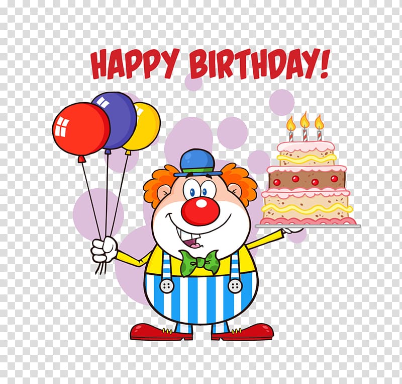 Birthday cake Clown , Clown Happy birthday to you transparent background PNG clipart