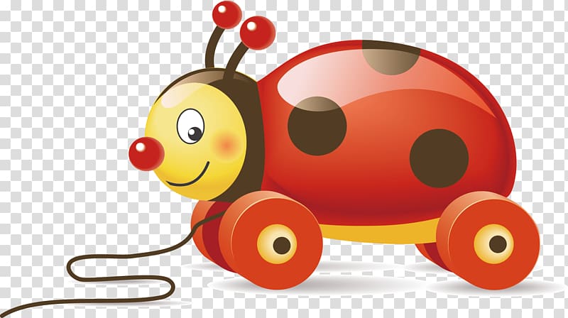 Toy illustration Icon, Ladybug car elements transparent background PNG clipart