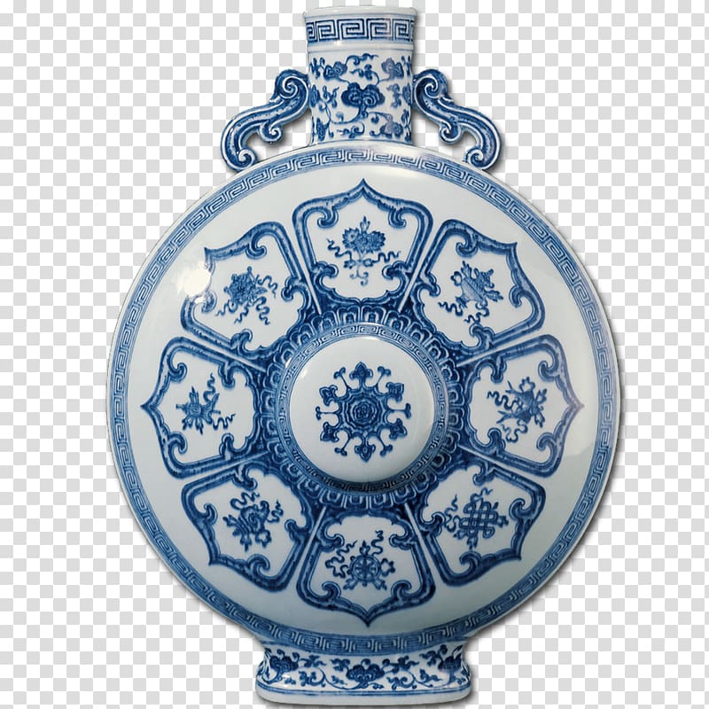 China Qing dynasty Chinese ceramics Blue and white pottery, vase transparent background PNG clipart