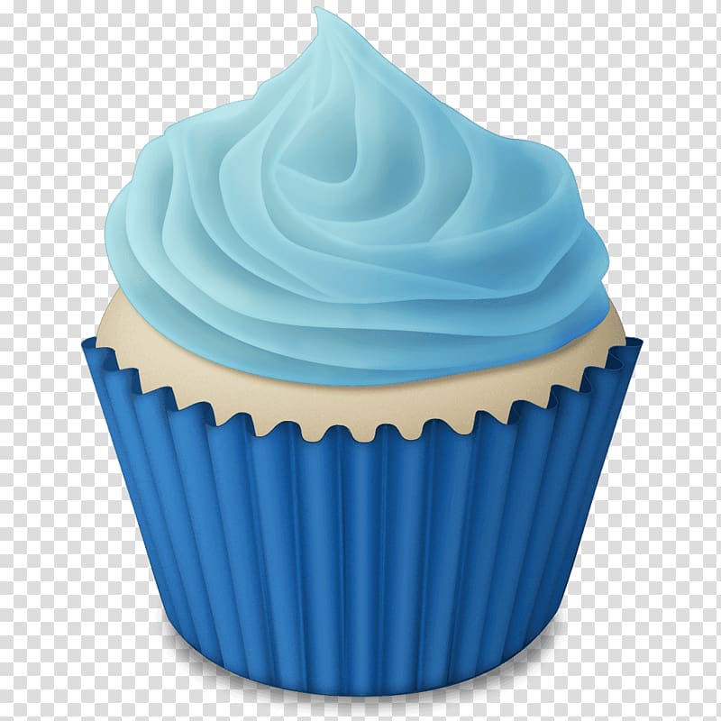 cupcake with light blue cream on top illustration, Cupcake Bakery Muffin Frosting & Icing Birthday cake, cup cake transparent background PNG clipart